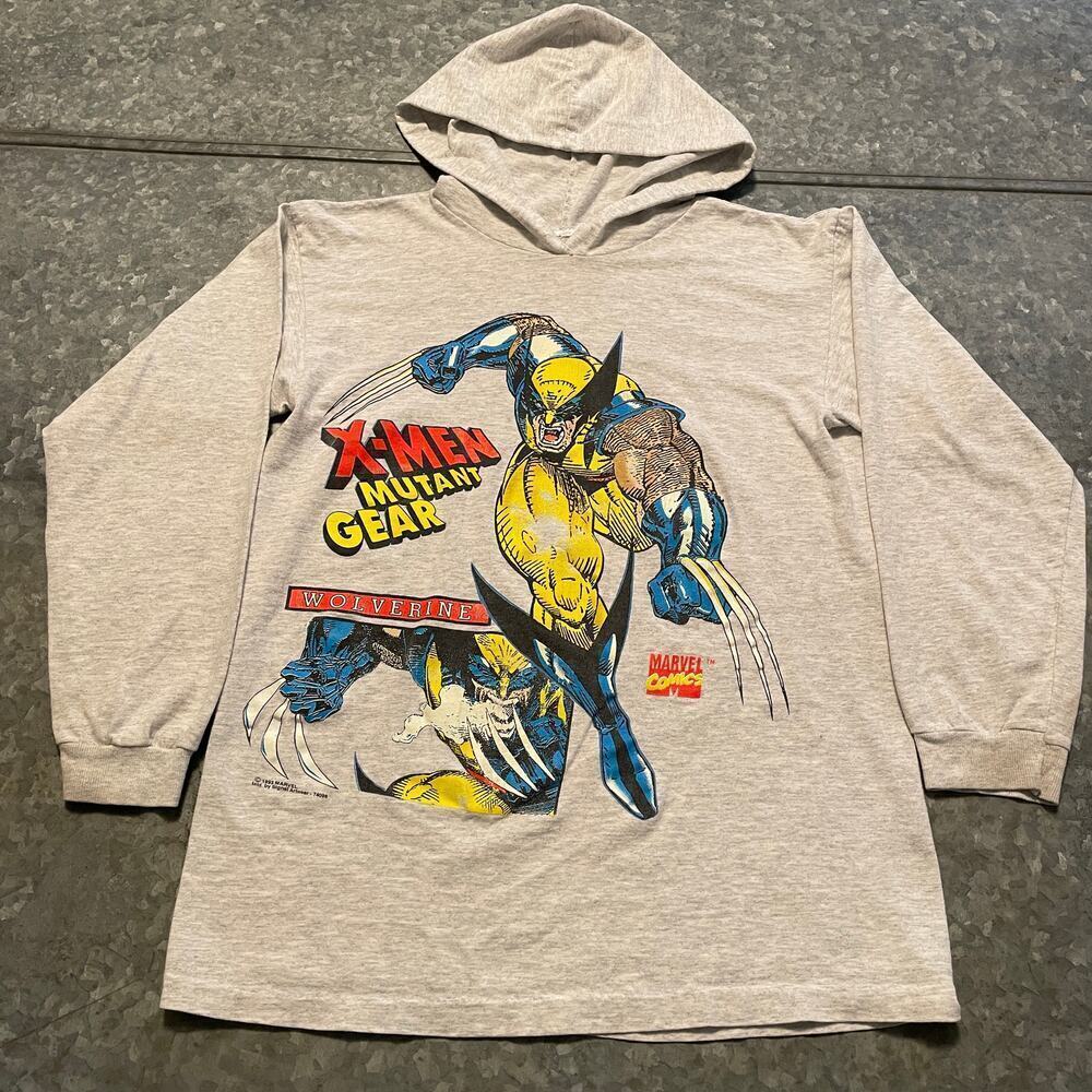 Vintage X-Men Wolverine Marvel Comics 1993 Hoodie Long Sleeve Shirt Youth M/L SS